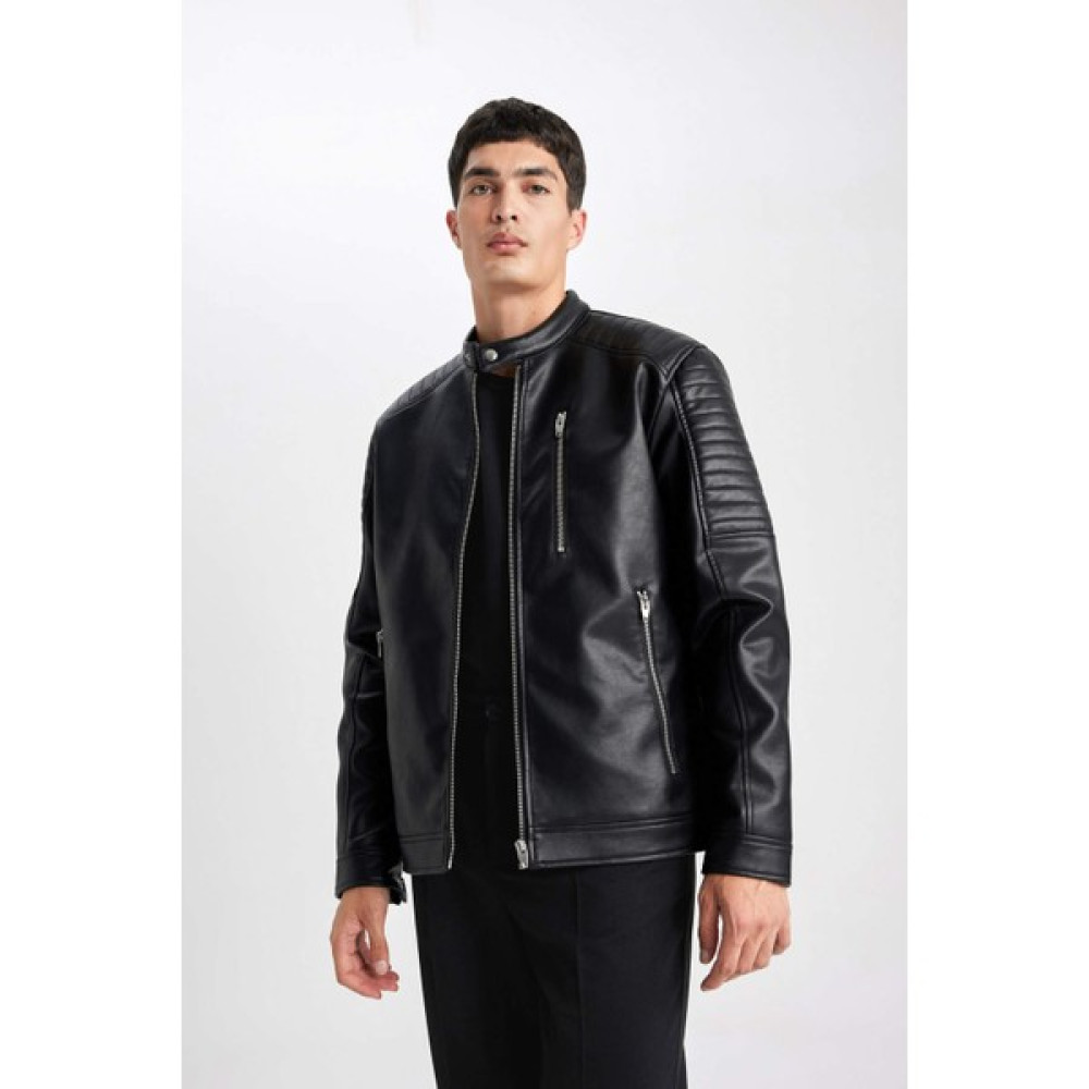 DeFacto Slim Fit Su Geçirmez Suni Deri Mont Ceket X4012AZ24SP Erkek Ceket Fiyatı