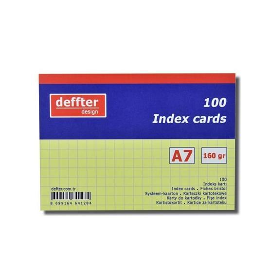 Deffter 641307 A6 Sarı Kareli İndex Kartı