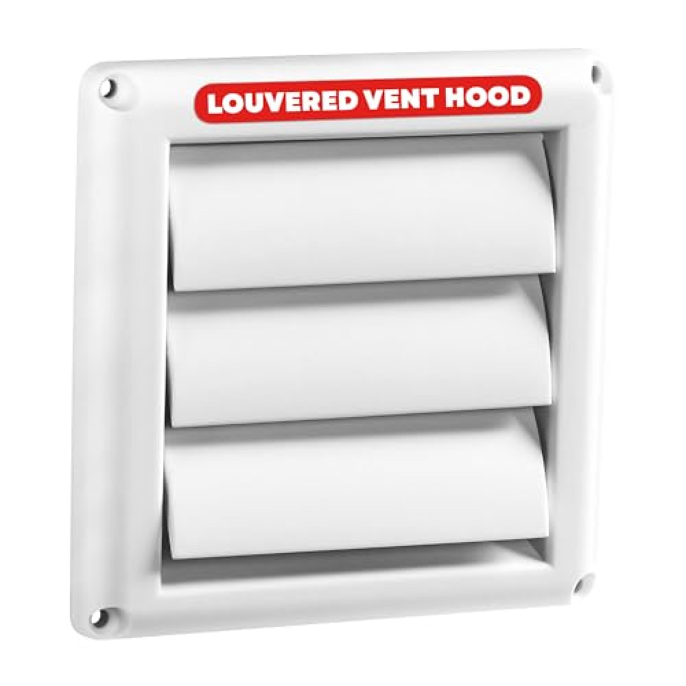 Deflecto Supurr-Vent Louvered Weather-Resistant Outdoor Plastic Dryer Vent Cover for 4 inch Pipe, UV Protection for Maximum Airflow Efficiency & Long-Lasting Durability | 6 inch x 6 inch Size | White Beyaz Eşya Aksesuarları Fiyatı