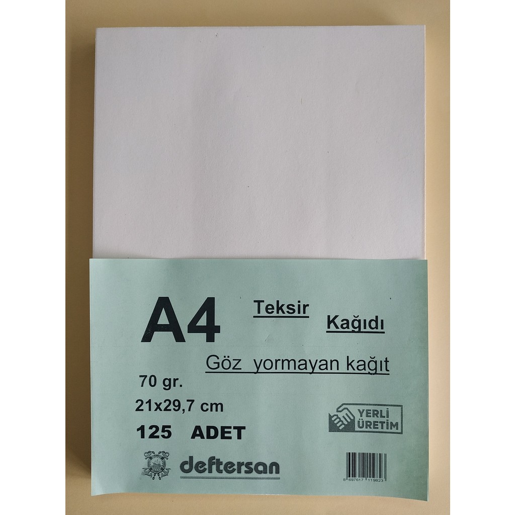 Deftersan A4 Teksir Kağıdı 125 Adet 70 gr Defter & Kağıt Ürünleri Fiyatı