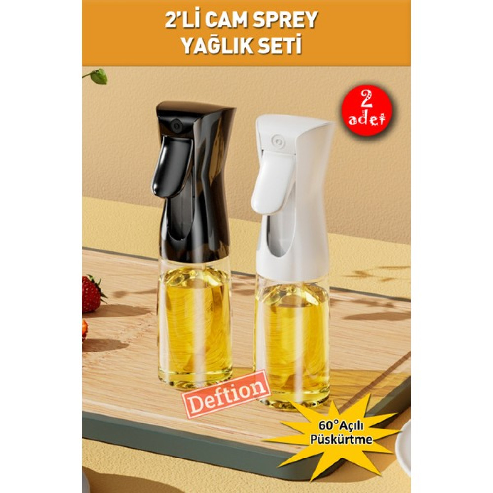 Deftion Cam Sprey Şişe Yağdanlık Airfryer Püskürtmeli Yağlık Fısfısı Püskürtücü 2'li Mutfak Gereçleri Fiyatı