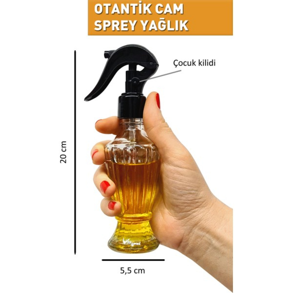 Deftion Nostaljik Cam Sprey Şişe Yağdanlık Airfryer Fısfıs Püskürtmeli Yağlık Yağ Fısfısı Airfray Airfrey Mutfak Gereçleri Fiyatı