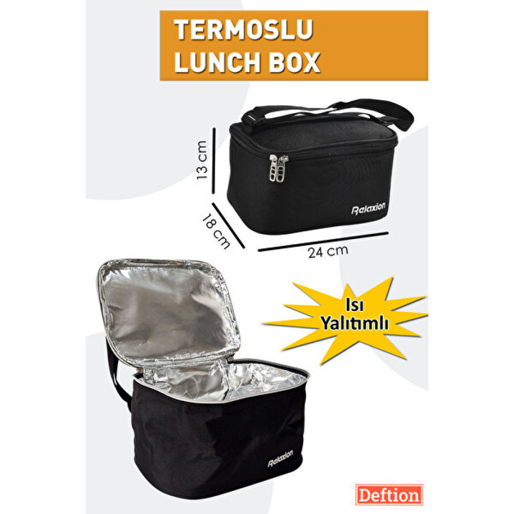 Deftion Relaxion Termoslu Isı Yalıtımlı Termal Çanta Lunch Box Yemek Kutusu Su Geçirmez Beslenme Çantası Syh Kamp Mutfağı Fiyatı