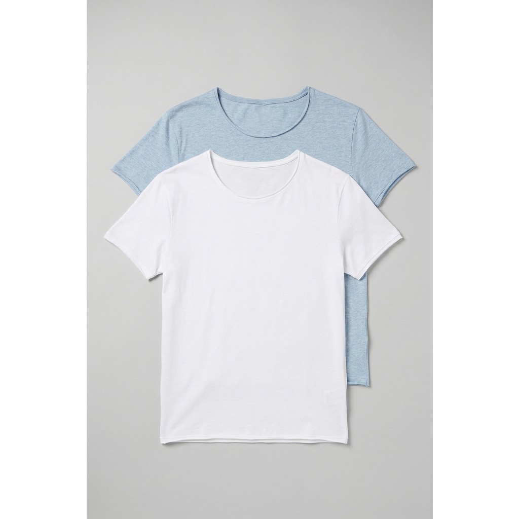 Defy's Defy’s Erkek Kısa Kollu Regular Fit Kayık Yaka Basic Tişört 2’li Set Erkek T-shirt Fiyatı