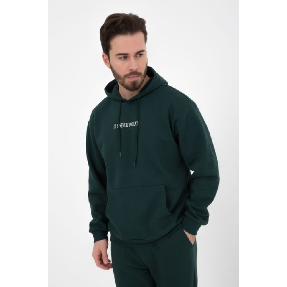 Defy's Erkek Baskılı Kapüşonlu Sweat Yeşil Erkek Sweatshirt Fiyatı