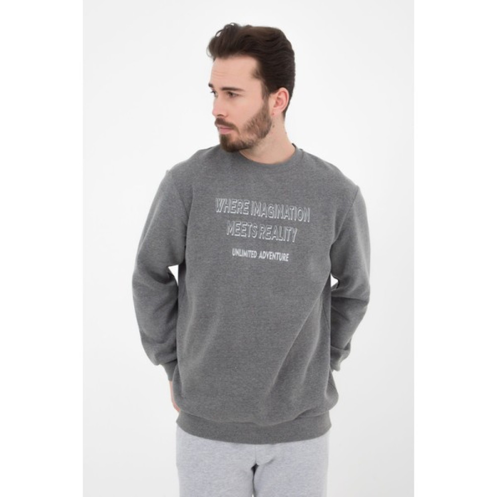 defy's Erkek Baskılı Sweatshirt Antrasit Erkek Sweatshirt Fiyatı