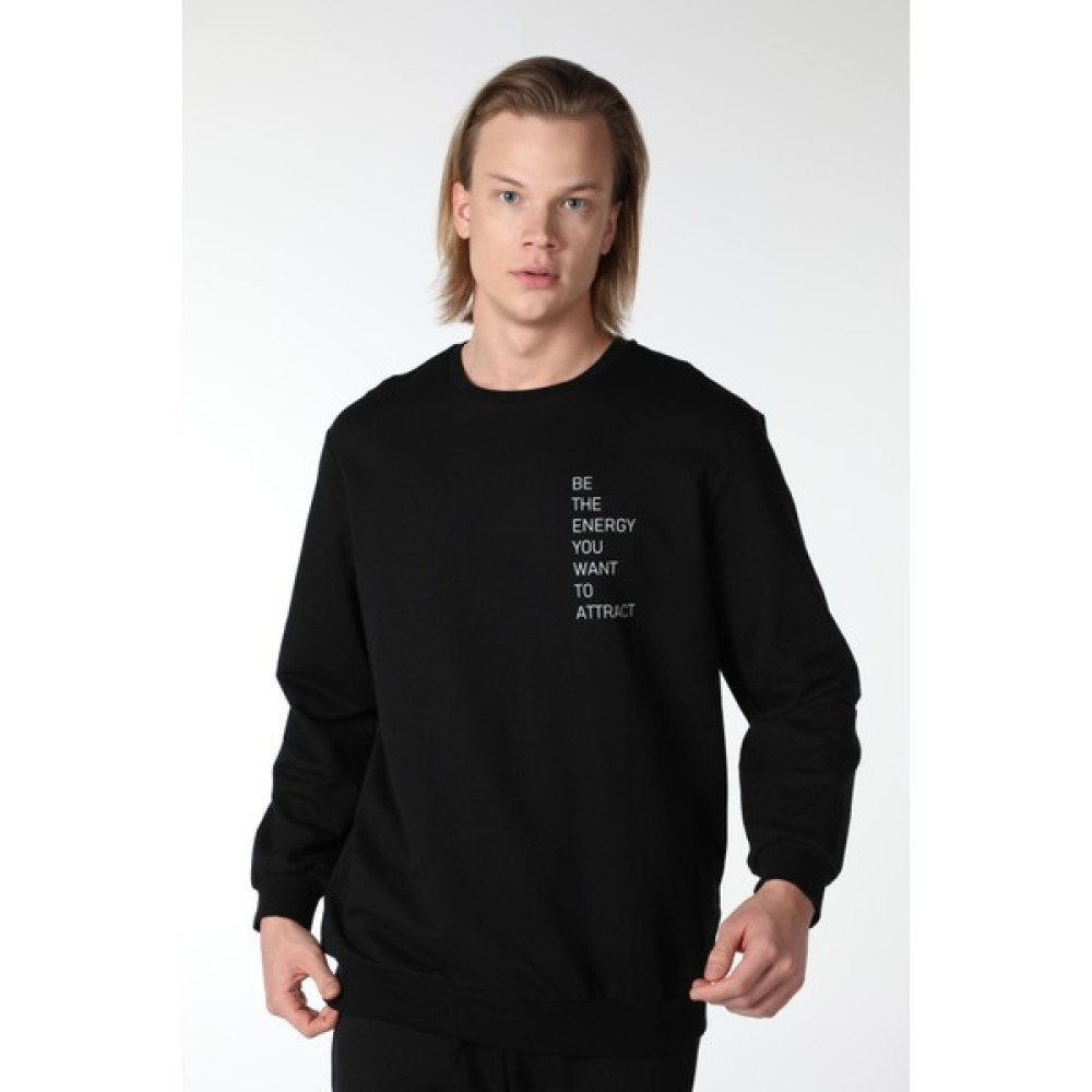 Defy's Erkek Baskılı Sweatshirt Siyah - L Erkek Sweatshirt Fiyatı