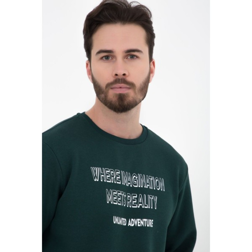 defy's Erkek Baskılı Sweatshirt Yeşil Erkek Sweatshirt Fiyatı