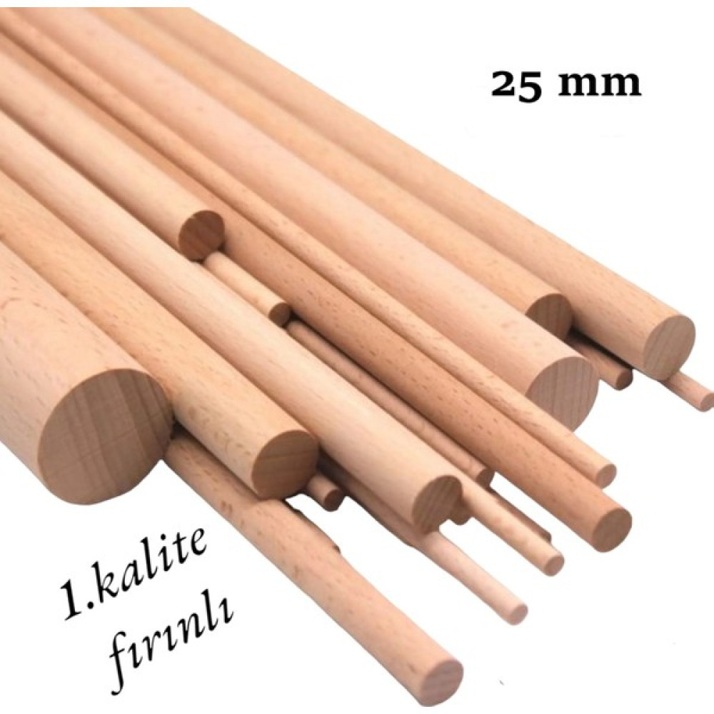 Değerli Hobi Ahşap Kavele Çıta Çubuk Kavela Kayın 1. Kalite 100 cm 25 mm 2 Adet Maket Fiyatı