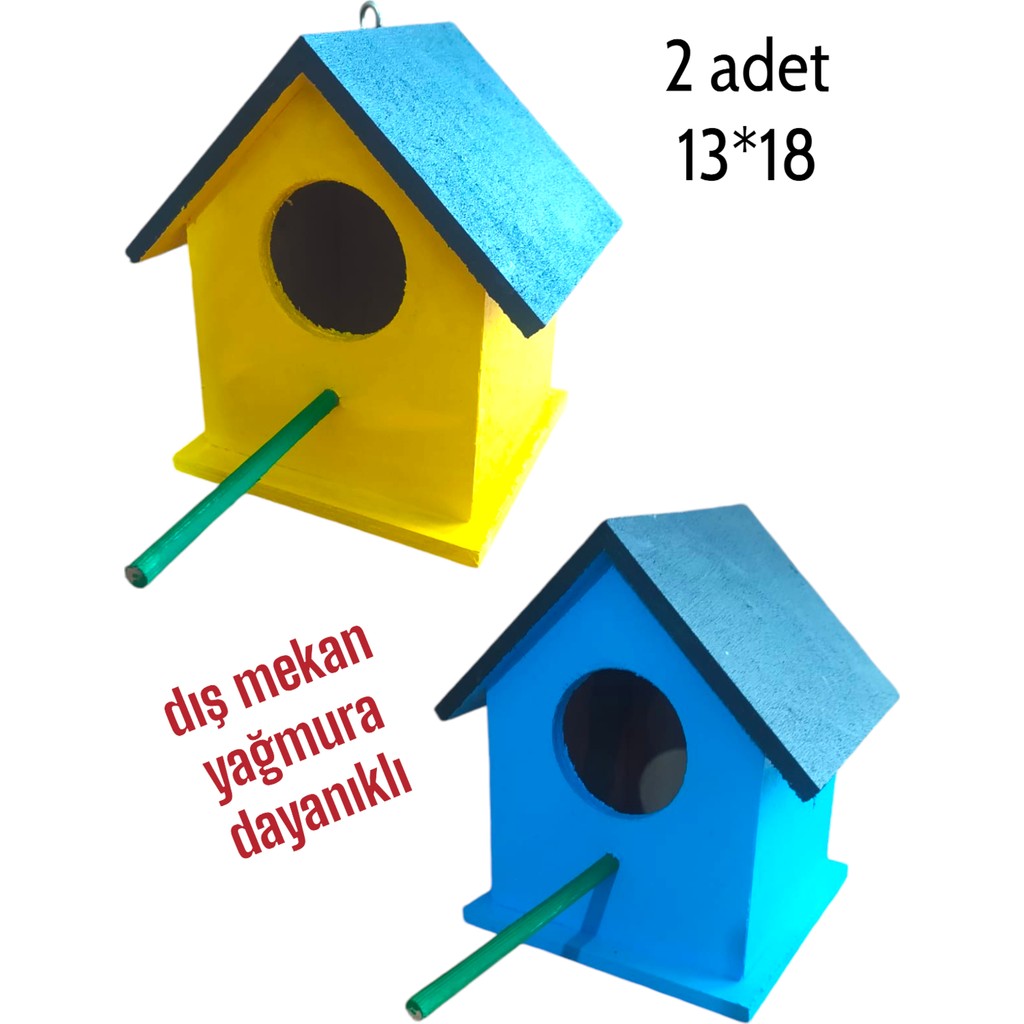 Değerli Hobi Ahşap Kuş Yuvası Kuş Evi 2 Adet 13X18 Evcil Hayvan Ürünleri Fiyatı