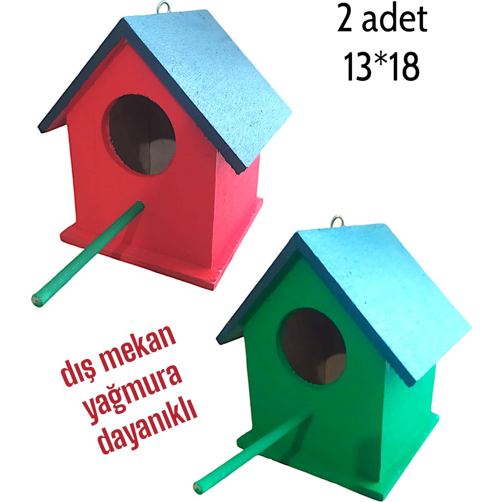 Değerli Hobi Ahşap Kuş Yuvası Kuş Evi 2 Adet 13X18 Evcil Hayvan Ürünleri Fiyatı