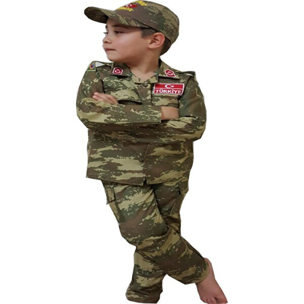 Deha Moda 3 Parça Çocuk Kamuflaj Asker Komando Kostümü - Mavi - S - 5 - 7 Yaş Oyuncak Fiyatı