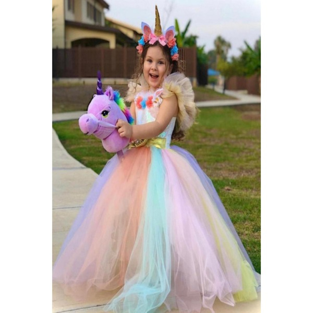 Deha Moda Kız Çocuk Tarlatanlı Taçlı Elbise My Little Pony Unicorn Kostüm Çocuk Elbise - 2 Yaş - Renkli Oyuncak Fiyatı