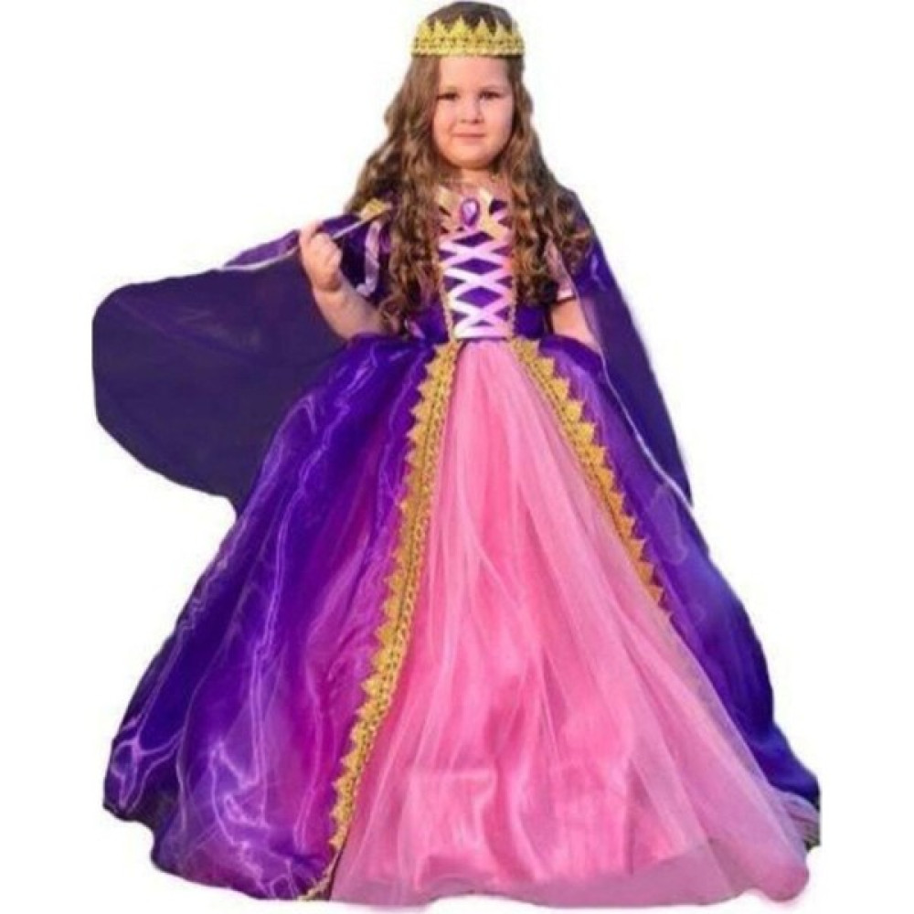 Deha Moda Rapunzel Kostüm- Taçlı Rapunzel Kostümü - Pelerinli Taclı Rapunzel Kostümü - Tarlatanlı - 3 - 4 Yaş Oyuncak Fiyatı