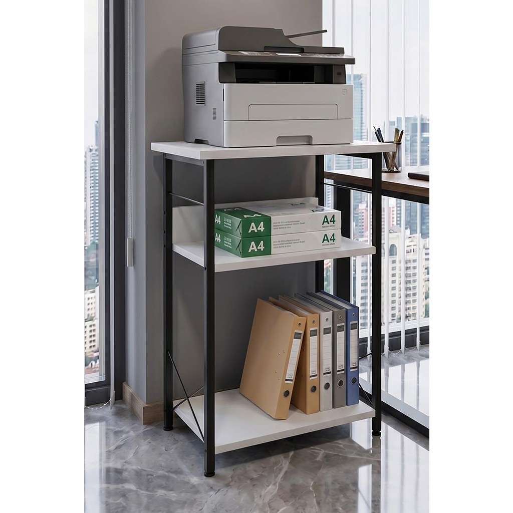 Dehalimited Yazıcı Sehpası 3 Katlı Çok Amaçlı Raf Metal Ayaklı Printer Stand Ofis Ev Düzenleyici - Beyaz Salon Halısı Fiyatı
