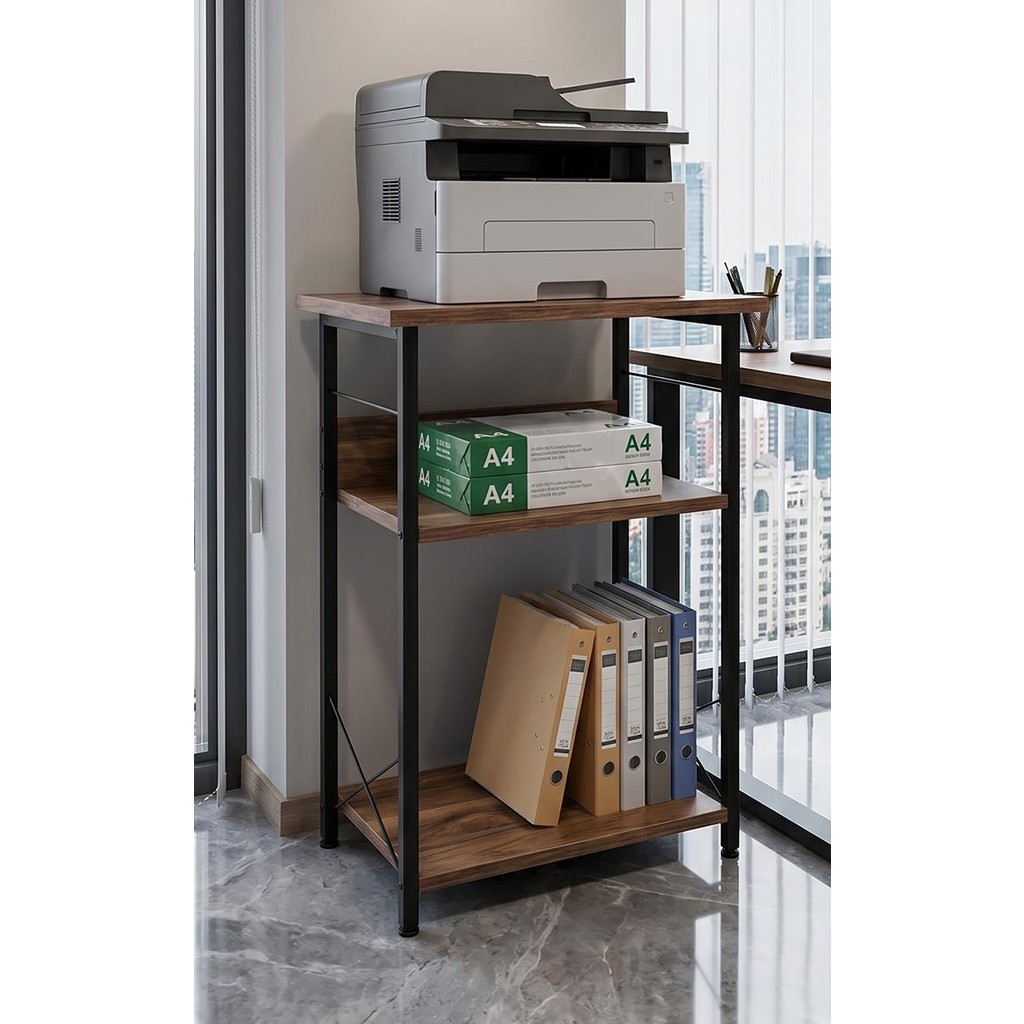 Dehalimited Yazıcı Sehpası 3 Katlı Çok Amaçlı Raf Metal Ayaklı Printer Stand Ofis Ev Düzenleyici - Kahverengi Salon Halısı Fiyatı