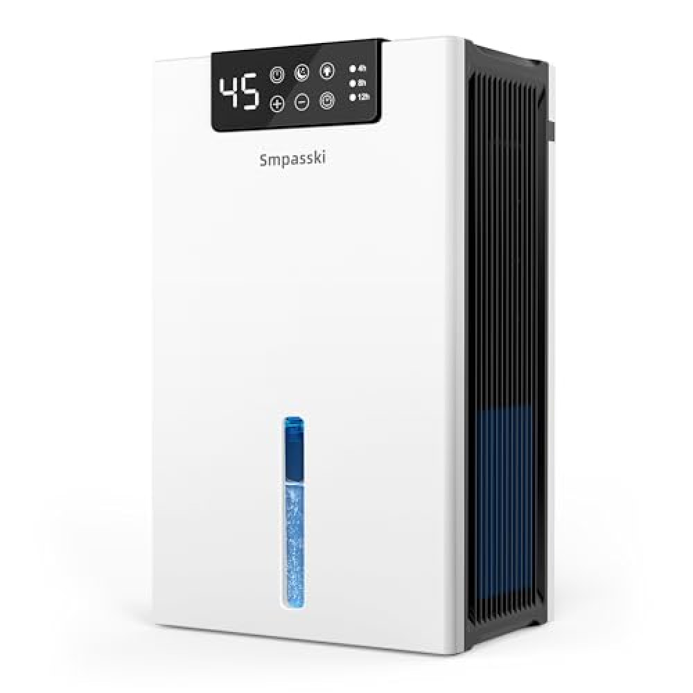 Dehumidifier(1000sq.ft), 120 OZ Dehumidifier for Basement with Washable Filter, Dehumidifiers with Humidity Display, Drain Hose Dehumidifiers for Home, Timer Mode, Auto Shut Off, White