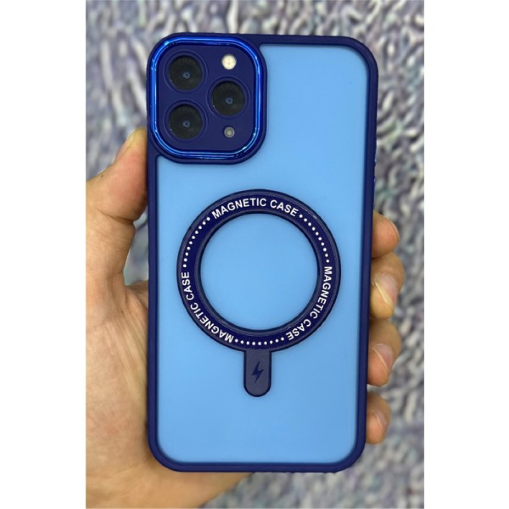 DEİLMİ Apple iPhone 14 Pro Uyumlu Buzlu Magsafe Unix Parlak Çerçeve Tam Kamera Koruma Silikon Kılıf - Mavi Cep Telefonu Kılıfı Fiyatı
