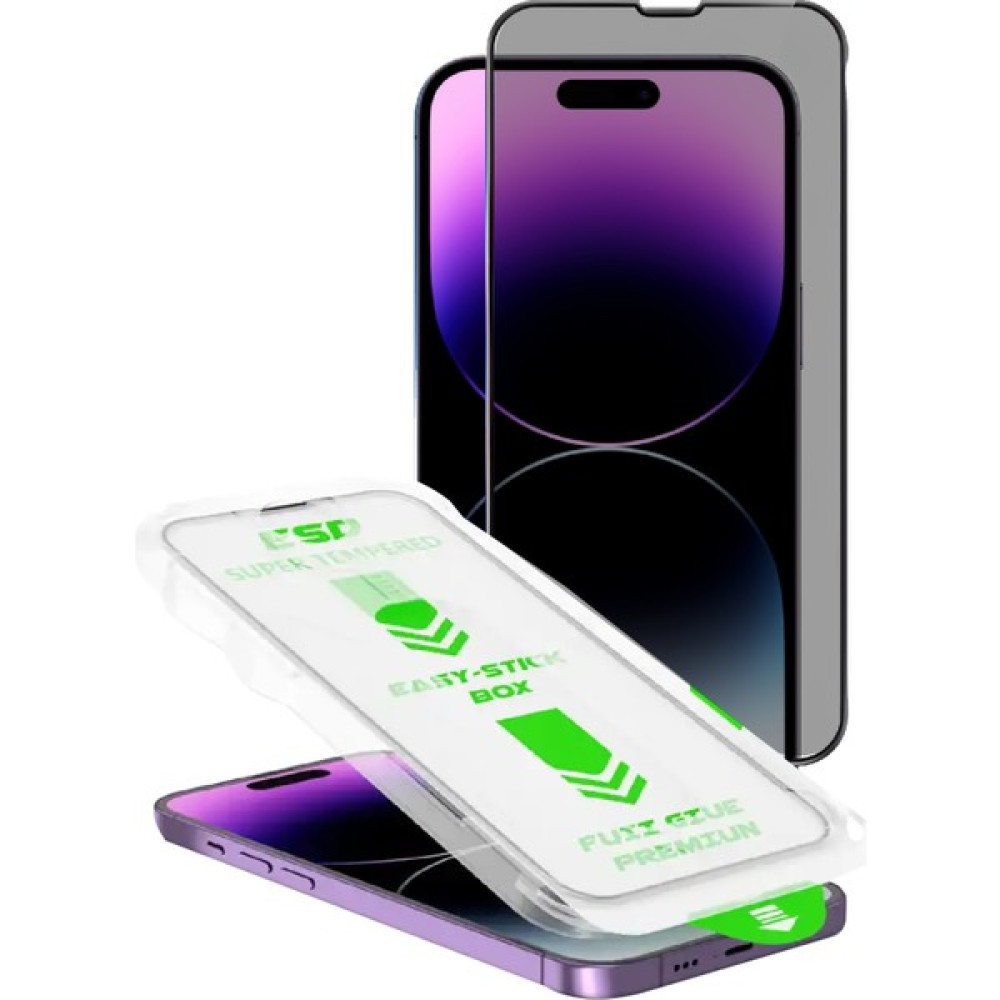 Deilmi Apple iPhone 15 Pro Dustless Glass Privacy Kolay Kurulum Tam Koruma Kırılmaz Hayalet Cam Ekran Koruyucu - Siyah Cep Telefonu Ekran Koruyucusu Fiyatı