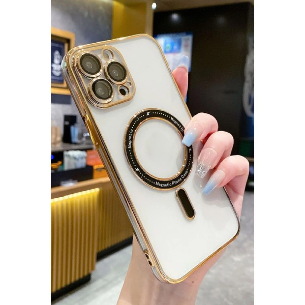 DEİLMİ Apple iPhone 15 Pro Max Uyumlu Magsafe Destekli 3D Lens Korumalı Gold Magsafe Kılıf Cep Telefonu Kılıfı Fiyatı