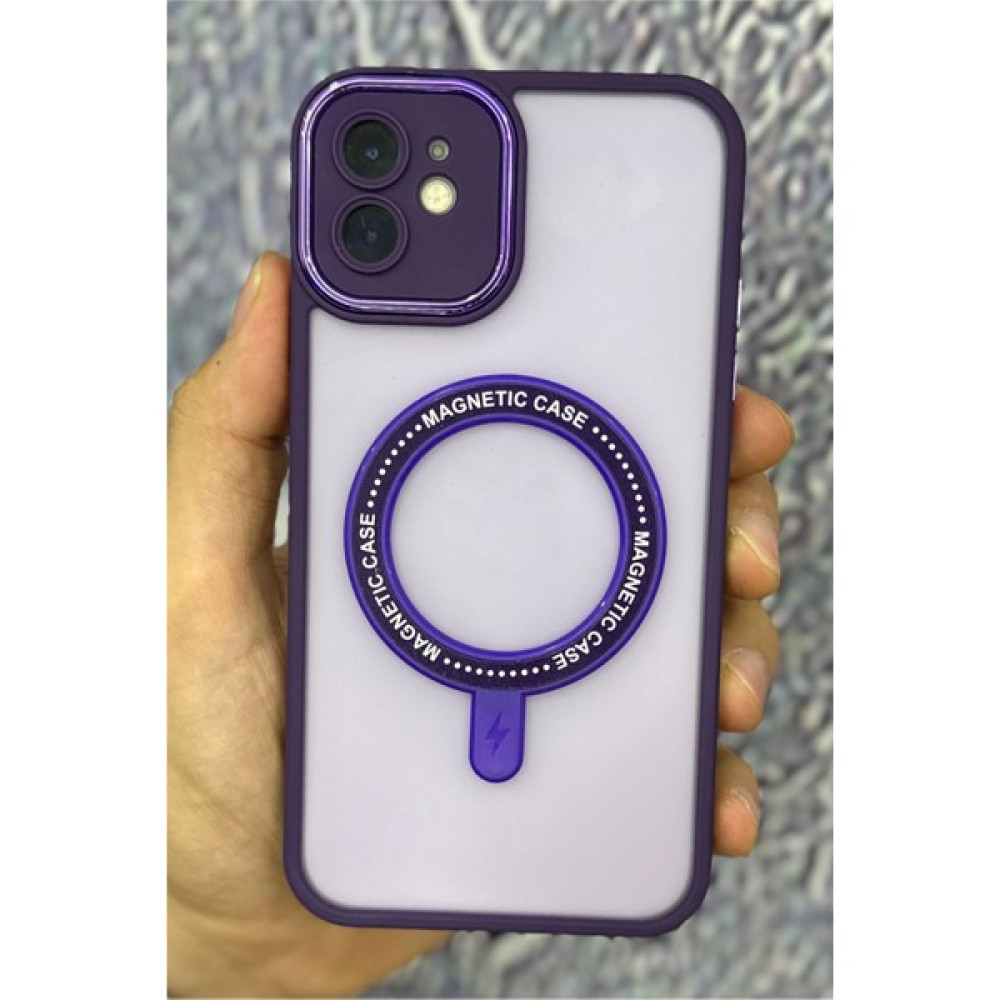Deilmi Iphone 12 Uyumlu Buzlu Magsafe Unix Parlak Çerçeve Tam Kamera Koruma Silikon Arka Kapak Kılıf - Derin Mor Cep Telefonu Kılıfı Fiyatı