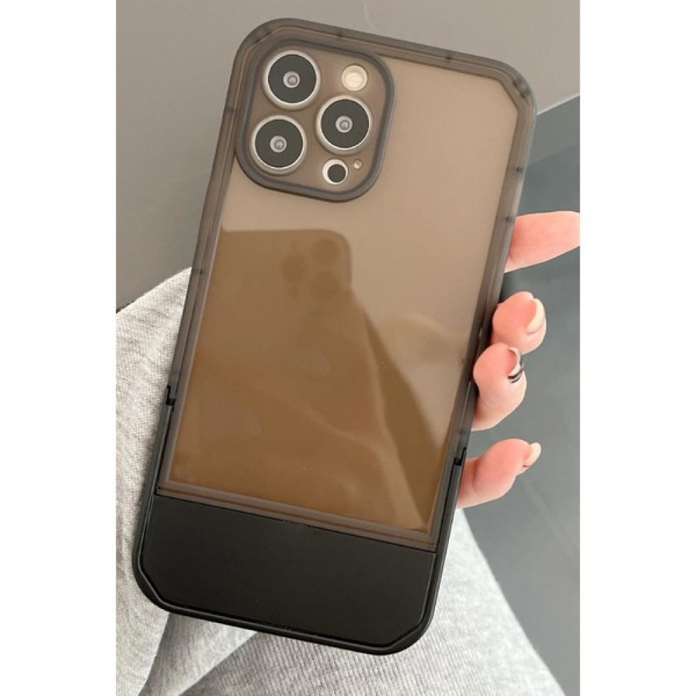 DEİLMİ IPhone 13 Pro Uyumlu Gizli Stand Özellikli Lens Korumalı Helper Şeffaf Slikon Kılıf - Siyah - İPhone 13 Pro Cep Telefonu Kılıfı Fiyatı