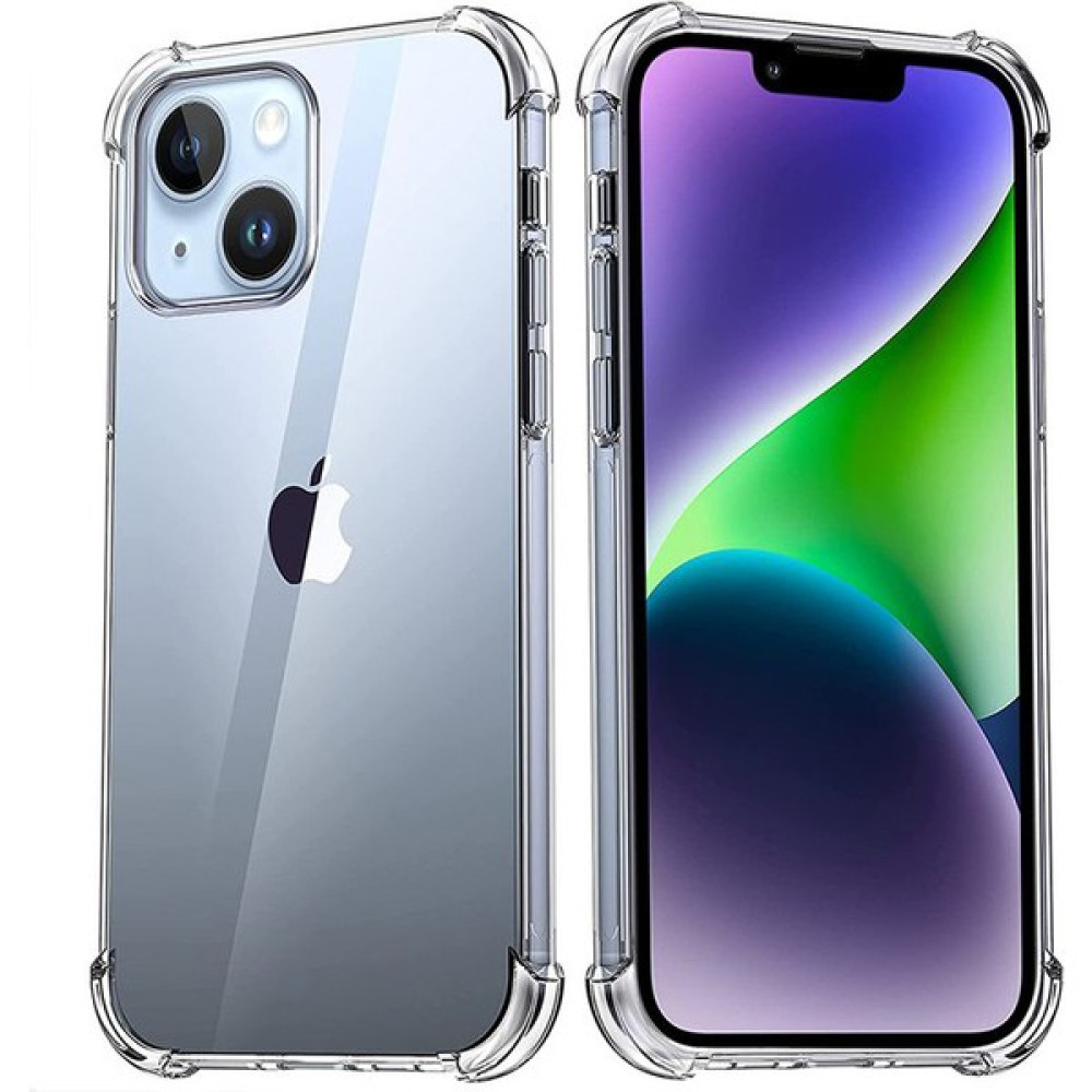 DEİLMİ iPhone 14 Kılıf Round Seri Köşe Korumalı Şeffaf Silikon Kapak - Renksiz Cep Telefonu Kılıfı Fiyatı