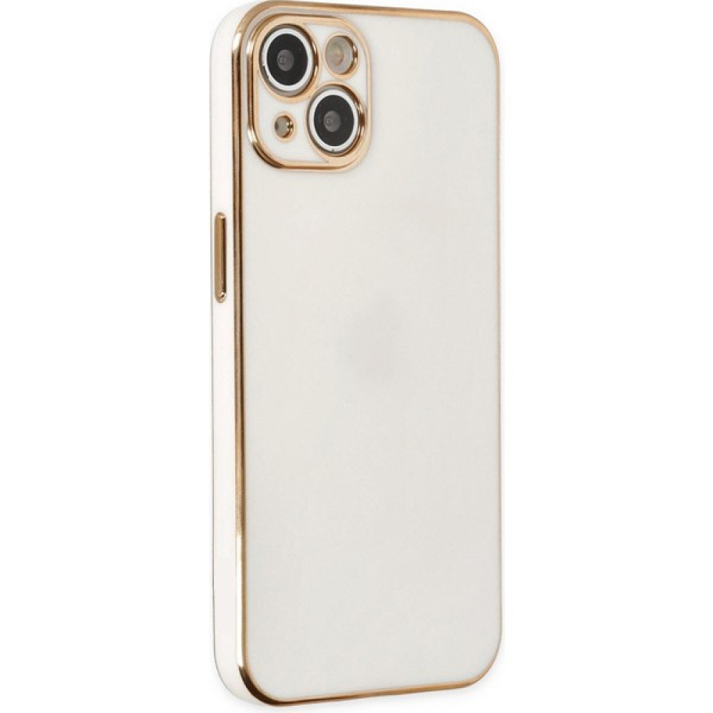 DEİLMİ iPhone 15 Kılıf Luxury Seri Kamera Korumalı Silikon Kapak - Beyaz Cep Telefonu Kılıfı Fiyatı