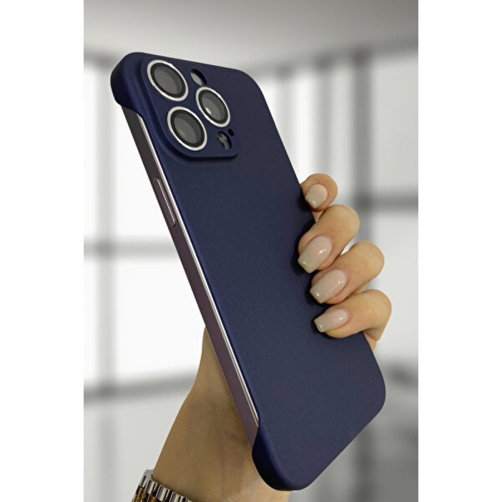DEİLMİ IPhone 15 Pro Max Ultra Ince Sert Pc Çerçevesiz Lens Korumalı Former Sert Kapak Kılıf - Lacivert - İPhone 15 Pro Max Cep Telefonu Kılıfı Fiyatı