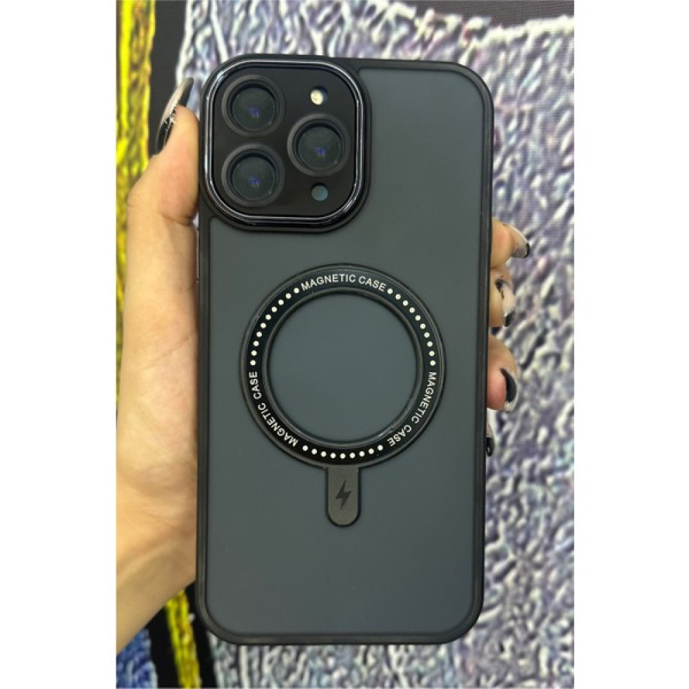 Deilmi iPhone 15 Pro Uyumlu Buzlu Magsafe Unix Parlak Çerçeve Tam Kamera Koruma Silikon Arka Kapak Kılıf - Siyah Cep Telefonu Kılıfı Fiyatı