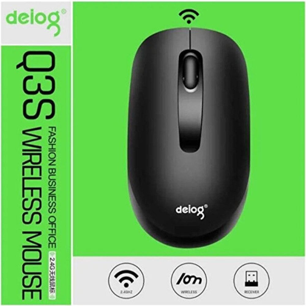 Deiog Q3S Wireless Mouse 2.4 Ghz Pc Laptop tv mac uyumlu - Siyah Klavye - Mouse Fiyatı