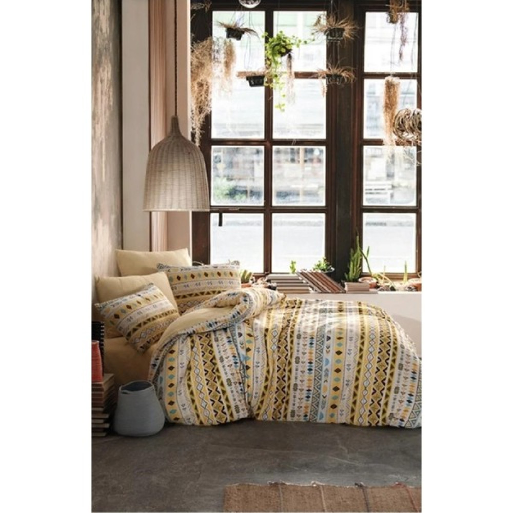 Dejavu Teks Çift Kişilik Nevresim Takımı - Açık Sarı - 200 x 220 cm Nevresim Takımı Fiyatı