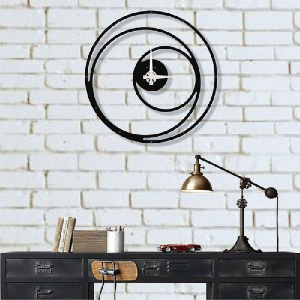 Dekadron Ortak Merkezli Metal Duvar Saati Metal - 50 cm Dekoratif Saat Fiyatı