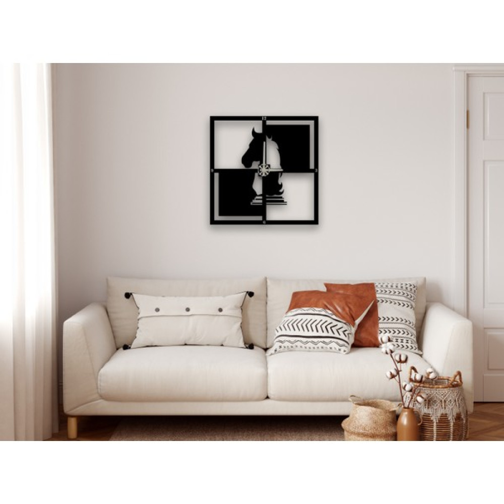 Dekadron Satranç Metal Duvar Saati - Siyah - 70x70cm Dekoratif Saat Fiyatı