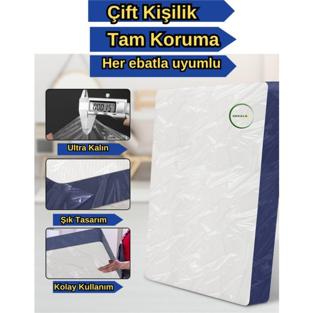 Dekals Ultra Kalın Çift Kişilik Yatak Koruma Naylonu Taşıma Taşınma Saklama Poşeti Baza Ambalaj Naylonu PLFX-98617 Nalburiye & Hırdavat Fiyatı