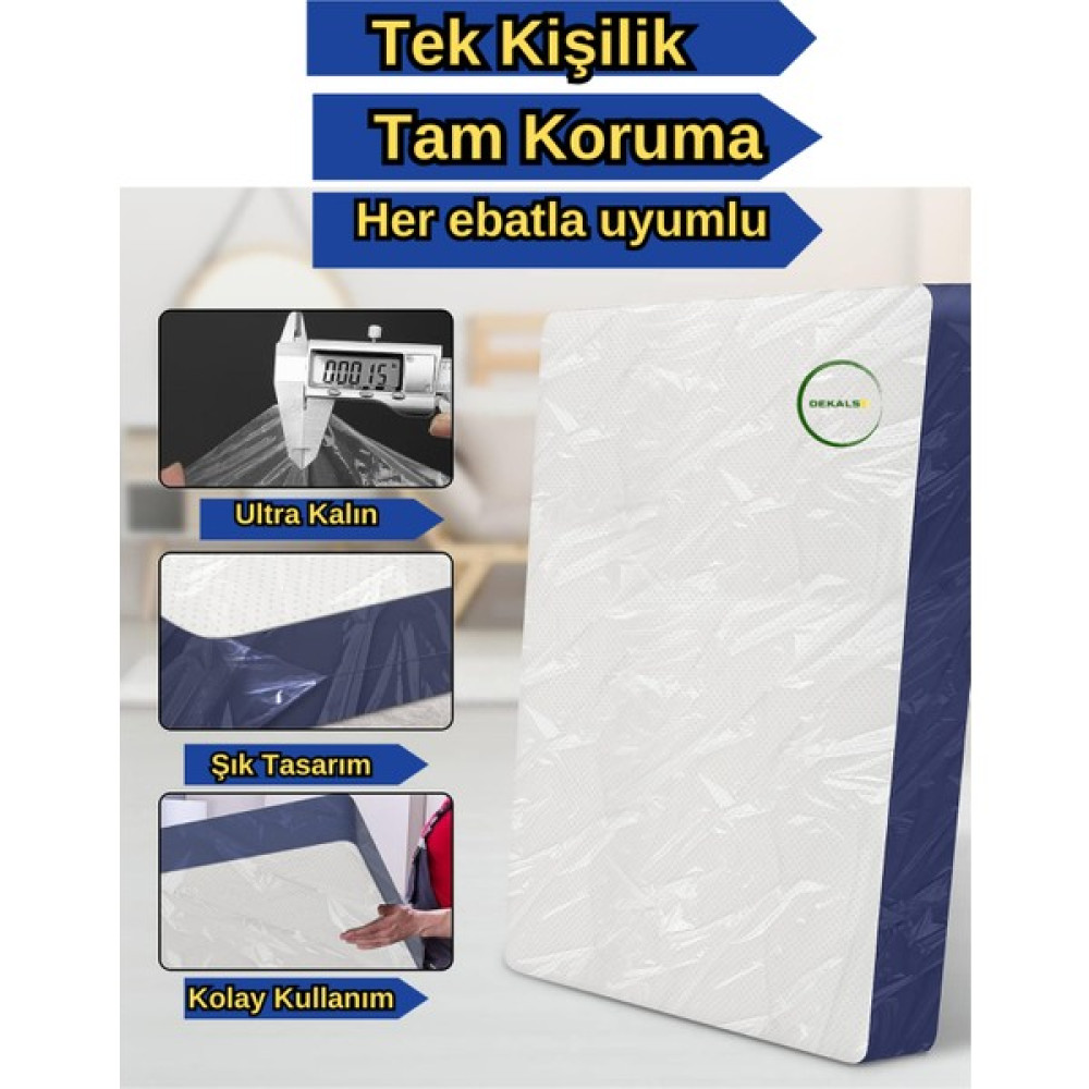 Dekals Ultra Kalın Tek Kişilik Yatak Koruma Naylonu Taşıma Taşınma Saklama Poşeti Baza Ambalaj Yatak Kılıfı PLFX-98618 Nalburiye & Hırdavat Fiyatı