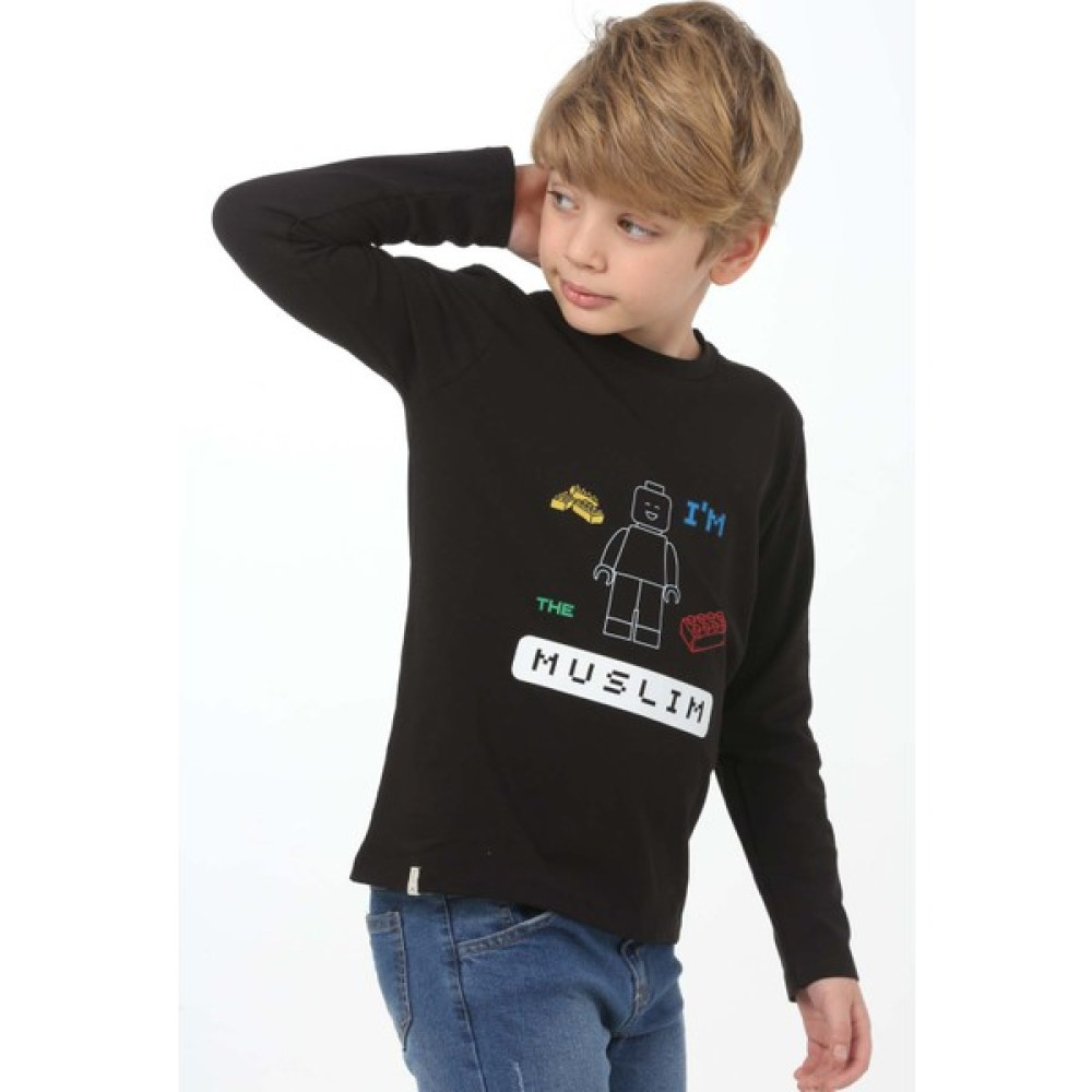 Dekim Moda Erkek Çocuk Uzun Kolluoyun Baskılı Islami Müslümanım Tişört Erkek Çocuk T-shirt Fiyatı