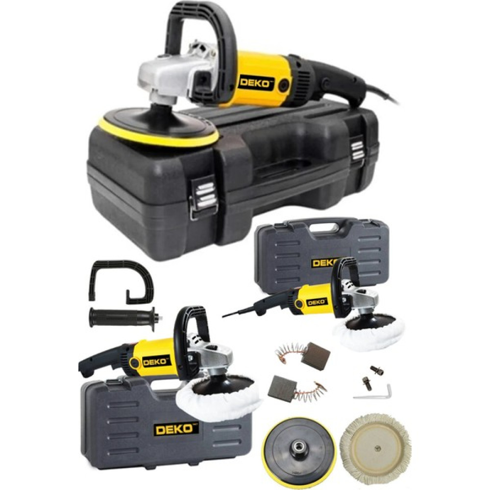 Deko Bakır Sargı Metal Dişli Sistem Devirli Polisaj Zımpara Cila Pasta Cila Makinesi 180MM Çantalı Set Cila / Polisaj Makinesi Fiyatı