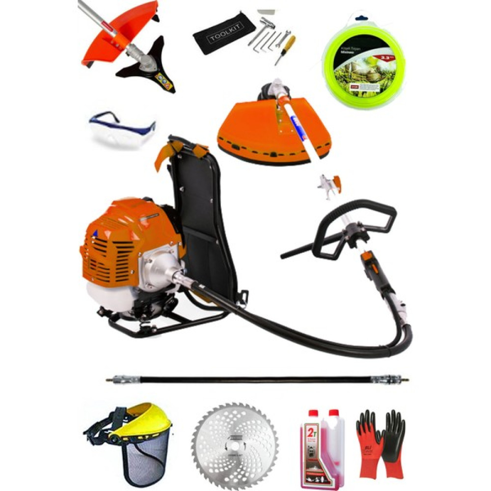 Deko Magnezyum Motor Benzinli Sırt Tipi Tırpan Makinesi Ot Çayır Çalı Kesme Tırpan Makinesi 7.9hp 63CC Bahçe Makinesi Fiyatı