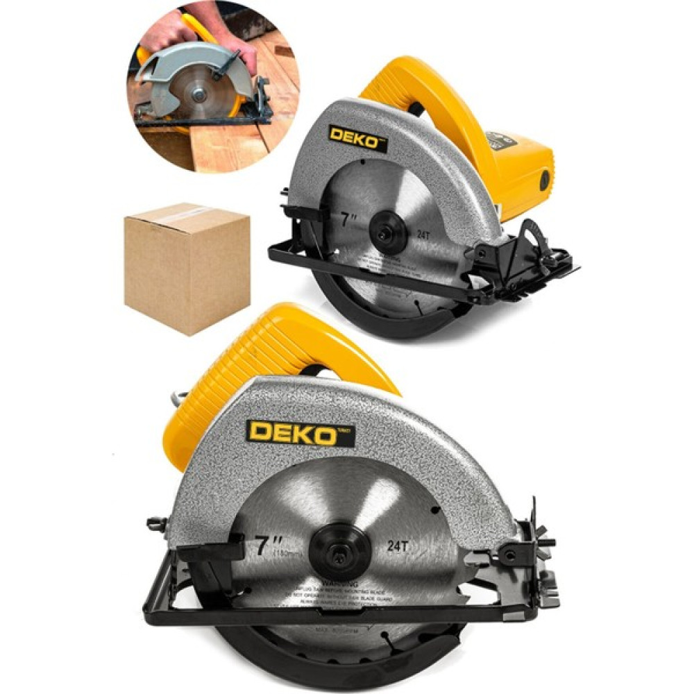 Deko Metal Dişli Sistem Şanzuman Bakır Motor Ahşap Sunta Kesme Daire Testere Makinesi 1400 Watt 185MM Testereler Fiyatı