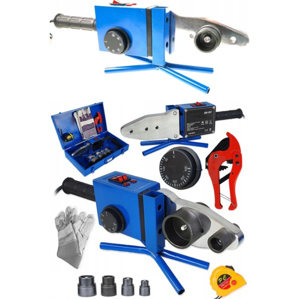 Deko Turkey 2000WATT Çift Rezidanslı Hava Soğutmalı Isı Ayarlı Pprc Plastik Boru Kaynak Makinesi + Makas Metre Kaynak Makineleri Fiyatı