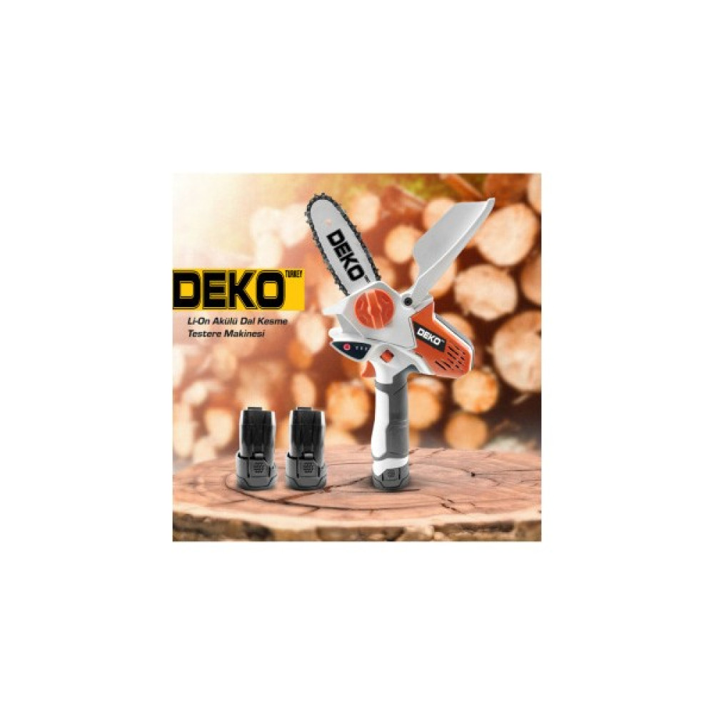 Deko Turkey Lion Çift Akülü Şarjlı Mini Dal Budama Makinesi Kesme El Testeresi Portatif Mini Bıçkı 24V 4AH DKT-1064 Dal Budama Makineleri Fiyatı