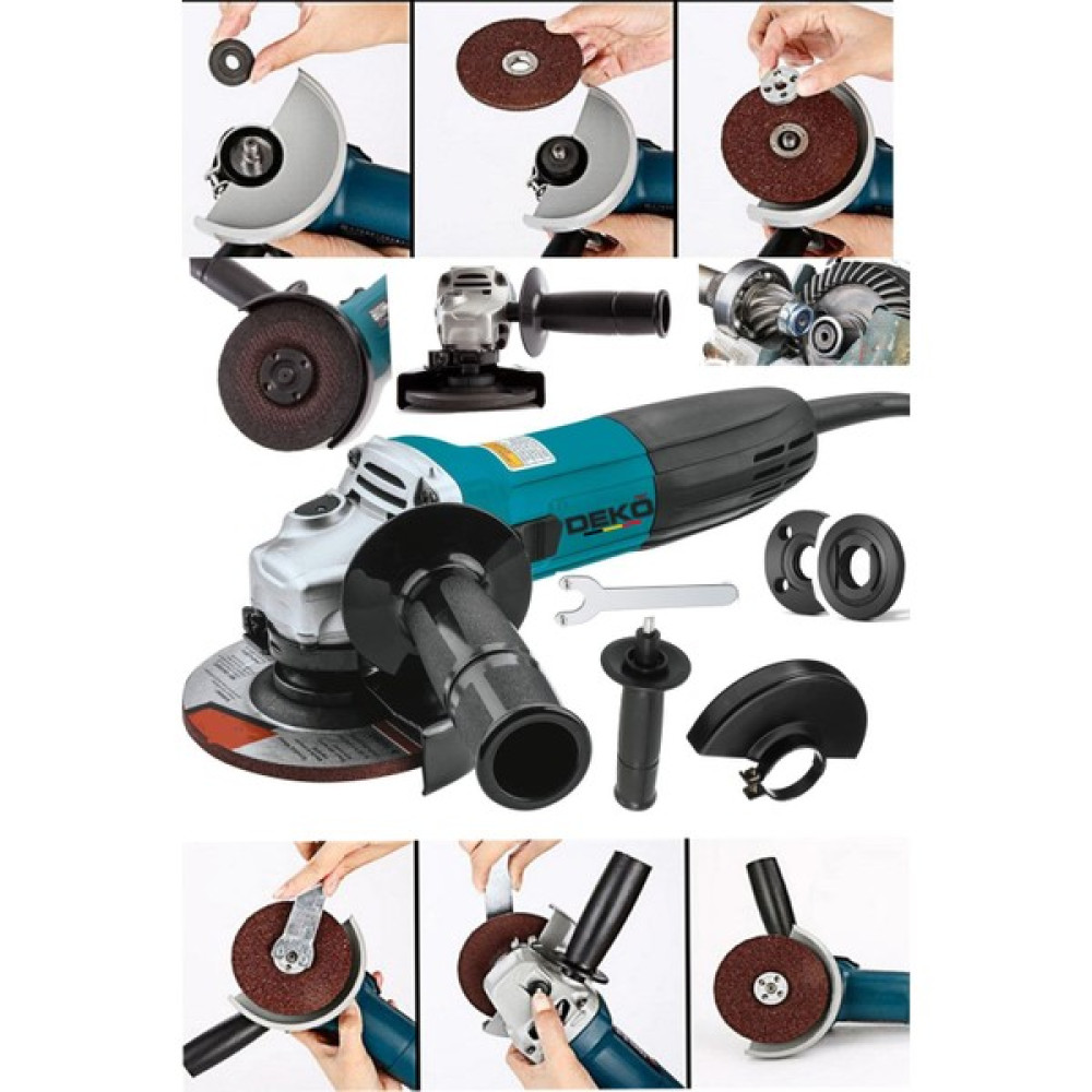 Deko Turkey Metal Dişli Sistem Bakır Sargılı 3500WATT 115MM -125MM Spiral Avuç Içi Kesme ve Taşlama Makinası Taşlama Makinesi Fiyatı
