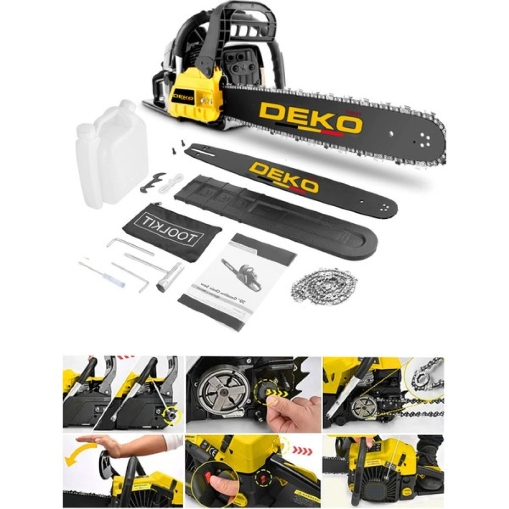 Deko Turkey Yellow DKT9500X Benzinli Ağaç Motorlu Testere Magnezyum Karter 50 cm Pala Orman Motoru Bahçe Makinesi Fiyatı