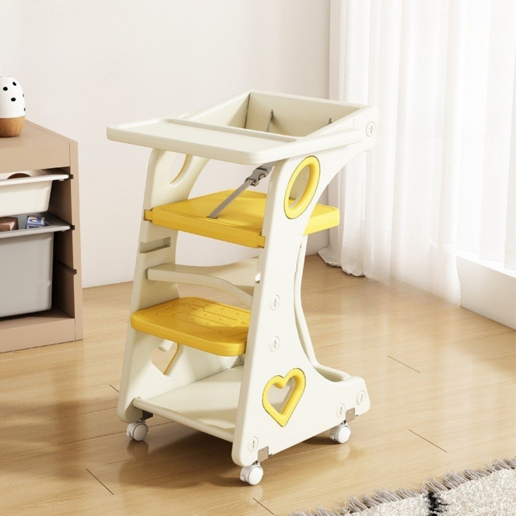 Dekohop Bebek Mama Sandalyesi Eğitici Çocuk Gelişim Sandalyesi ve Mutfak Merdiven ve Öğrenme Kulesi - Sarı Bebek Mamaları Fiyatı