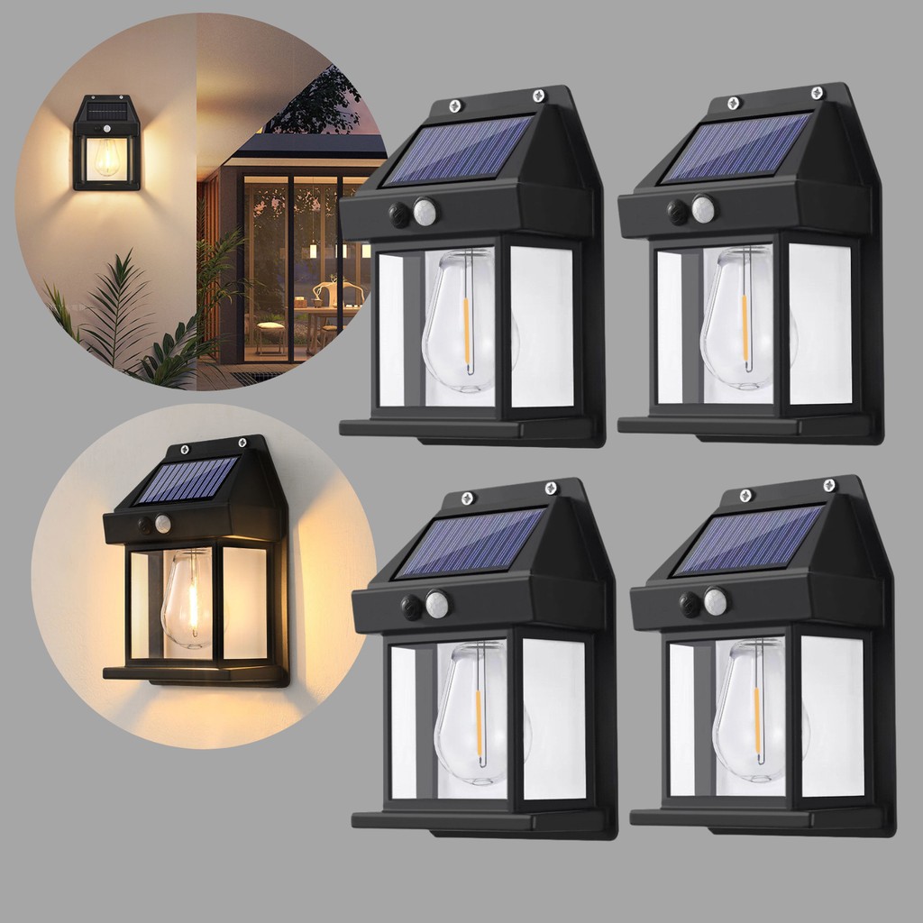 Dekohop Güneş Enerjili Bahçe Aydınlatması 4 Lü Paket Aplik Dekor Solar ve Sensörlü Bahçe Balkon ve Garaj Lambası Aplikler Fiyatı