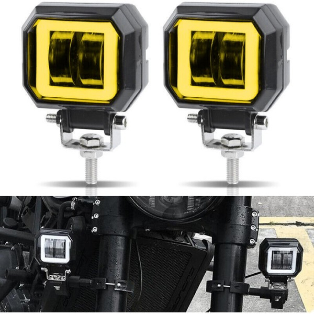 Dekohop Motosiklet, Suv ve Off-Road Sis Farı ve Çalışma Lambası 12-24V Alüminyum Gövdeli 2 Adet - Sarı Motorsiklet Lambaları Fiyatı