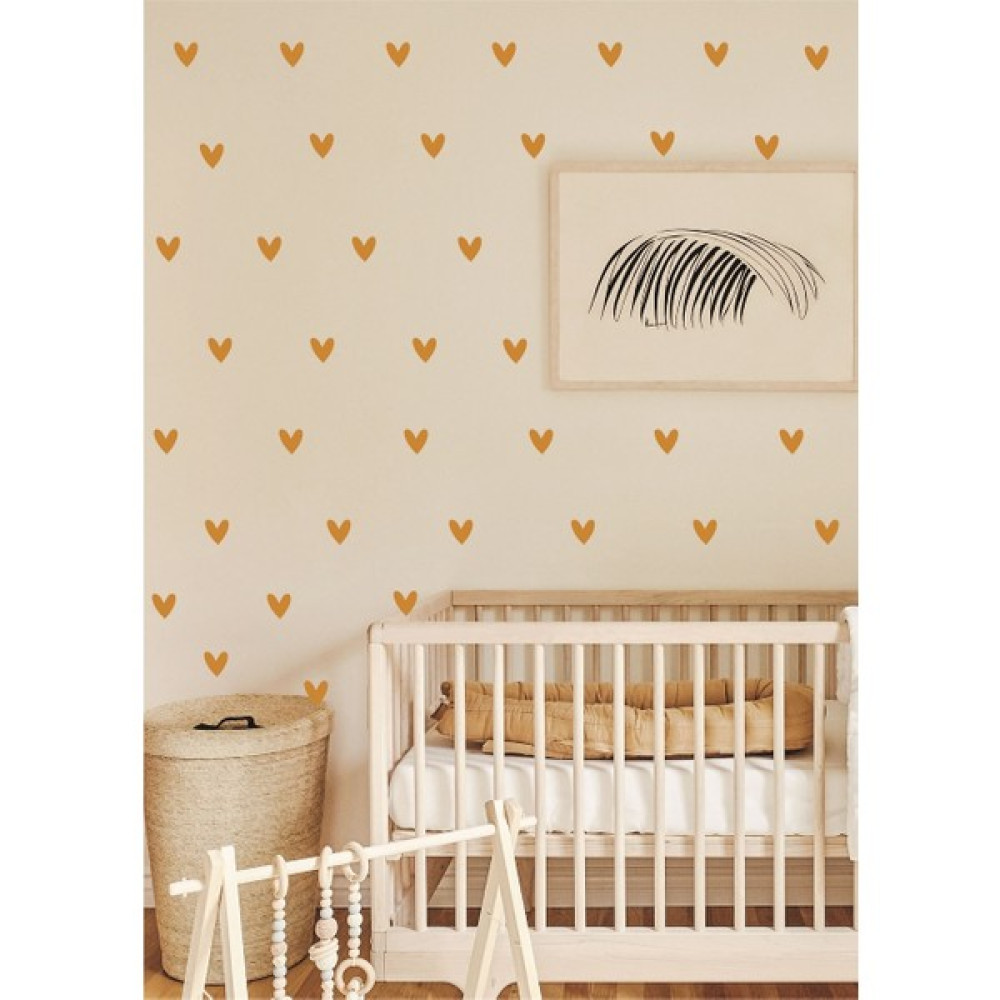 Dekolive Gold (Altın Sarı) Şirin Kalp Çocuk Odası Sticker 100 Adet - 4 x 4 cm Sticker Fiyatı