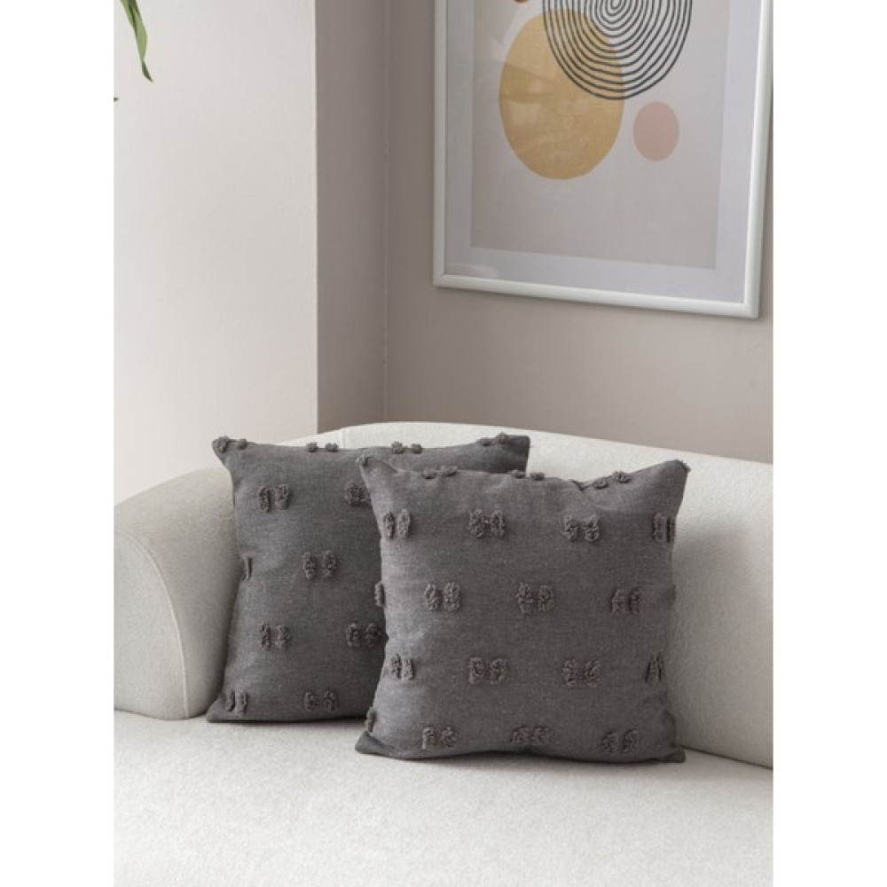 Dekomall 2'li Set Gri Bohem Punch Dokuma Kırlent Kılıfı - 43 x 43 cm Kırlent / Mobilya Yastığı Fiyatı