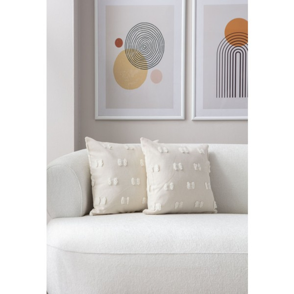 Dekomall 2'li Set Krem Bohem Punch Dokuma Kırlent Kılıfı - 43 x 43 cm Kırlent / Mobilya Yastığı Fiyatı